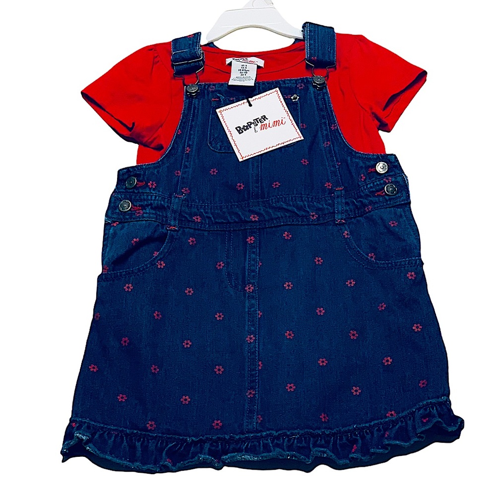 Adorable Bopster & Mimi Denim Overall Dres…